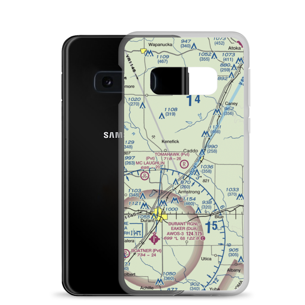 Tomahawk Airport (9OK4) VFR Sectional Samsung Case Samsung Galaxy S10e model shown