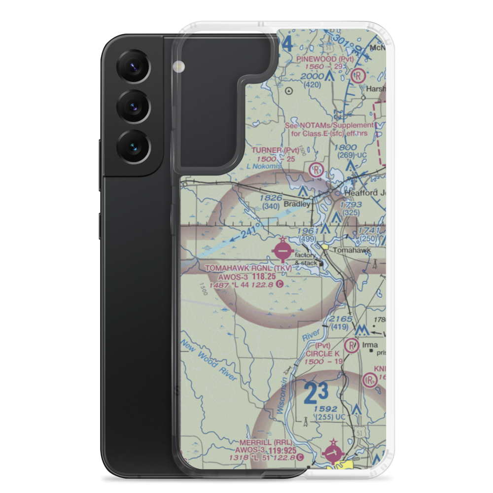 Tomahawk Regional Airport (TKV) VFR Sectional Samsung Case Samsung Galaxy S22 Plus model shown