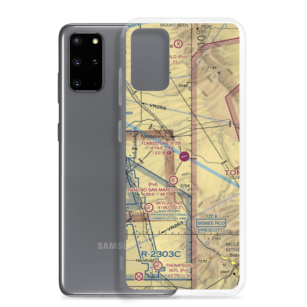 Tombstone Municipal Airport (P29) VFR Sectional Samsung Case Samsung Galaxy S20 Plus model shown