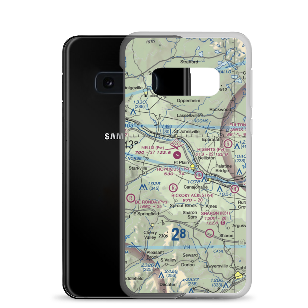 Tomcat Airport (44NY) VFR Sectional Samsung Case Samsung Galaxy S10e model shown