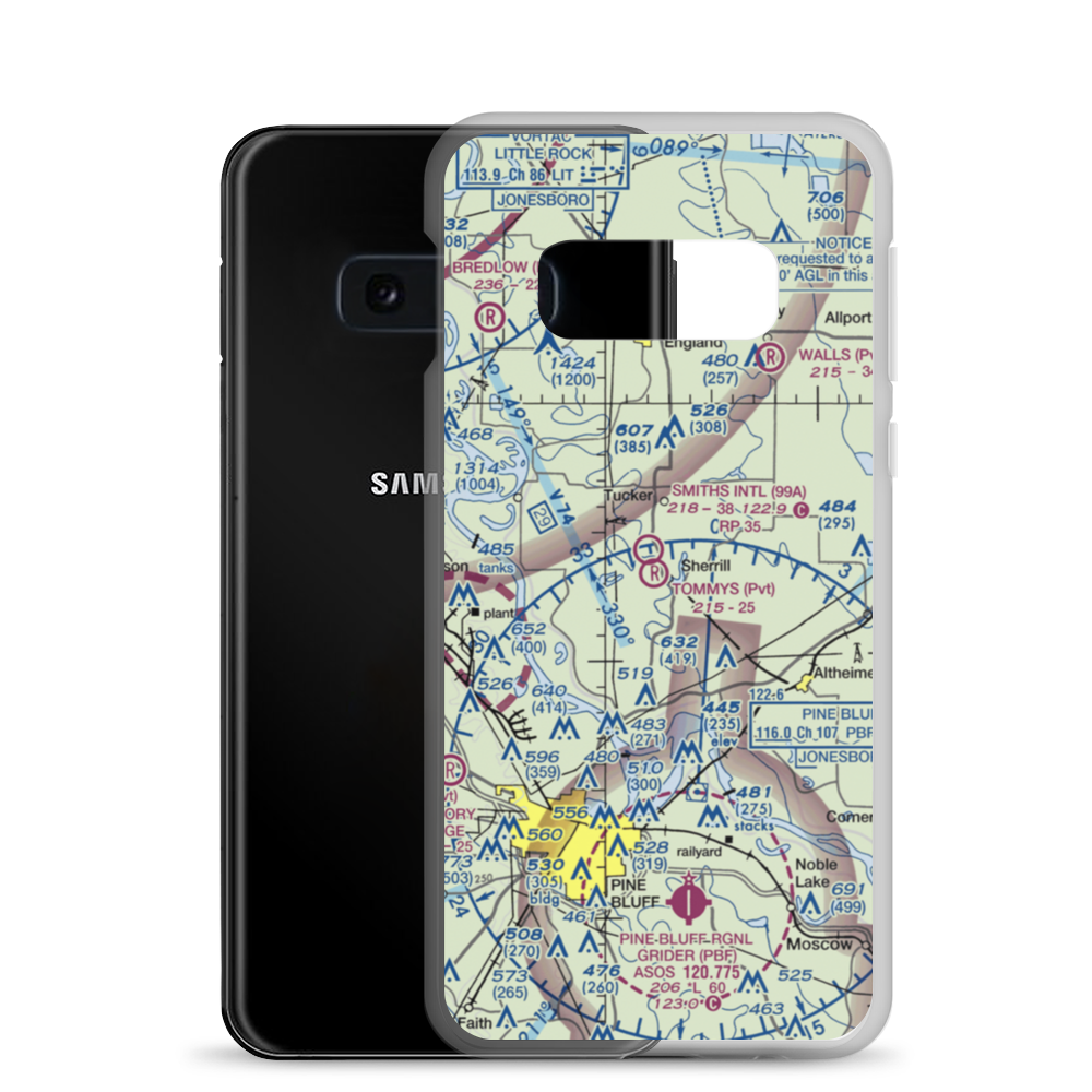 Tommy's Flying Service Inc Airport (AR22) VFR Sectional Samsung Case Samsung Galaxy S10e model shown