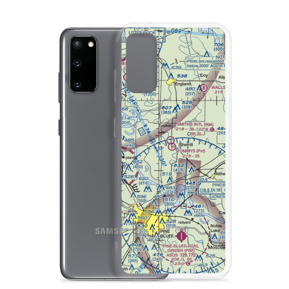Tommy's Flying Service Inc Airport (AR22) VFR Sectional Samsung Case Samsung Galaxy S20 model shown