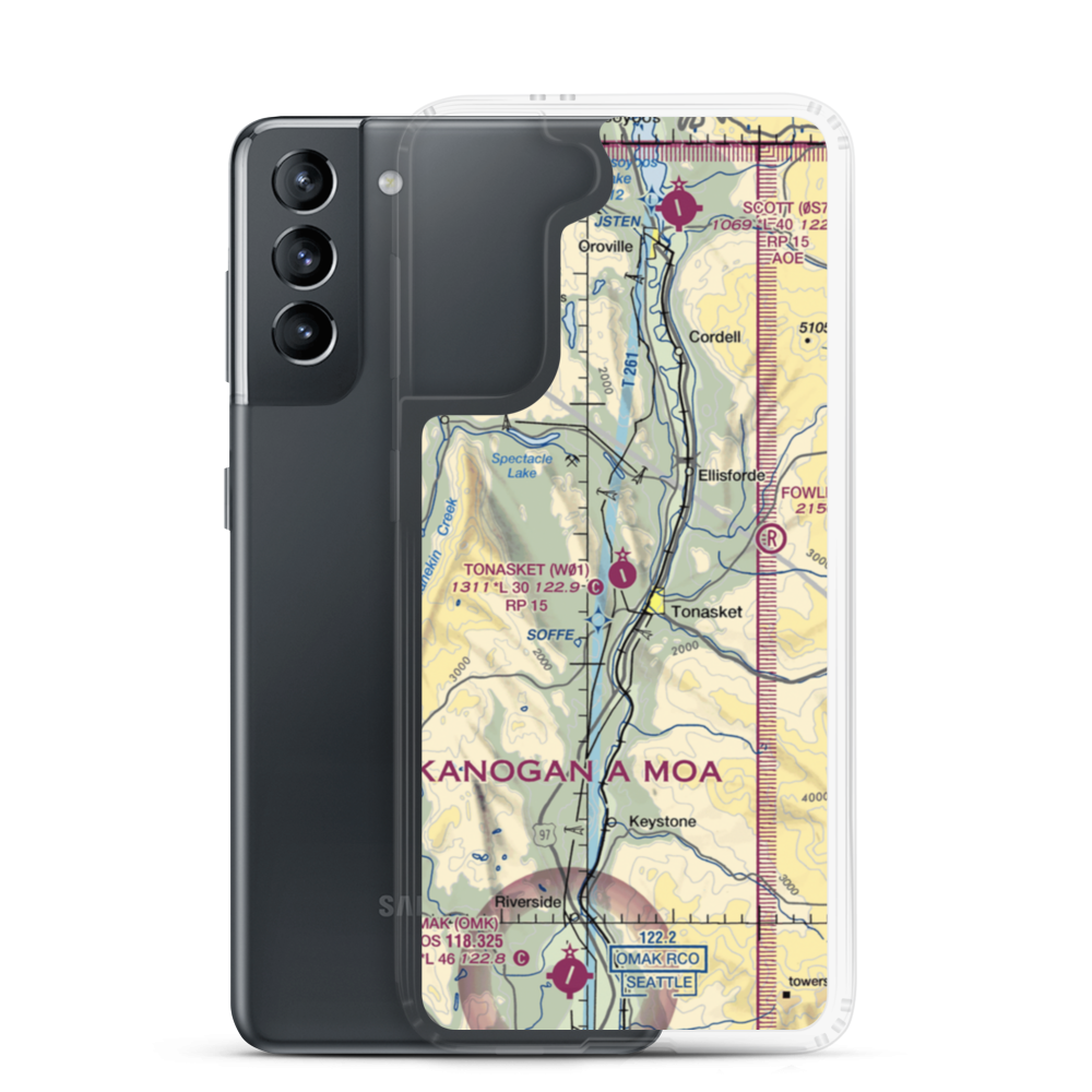 Tonasket Municipal Airport (W01) VFR Sectional Samsung Case Samsung Galaxy S21 model shown