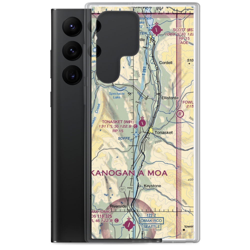 Tonasket Municipal Airport (W01) VFR Sectional Samsung Case Samsung Galaxy S22 Ultra model shown