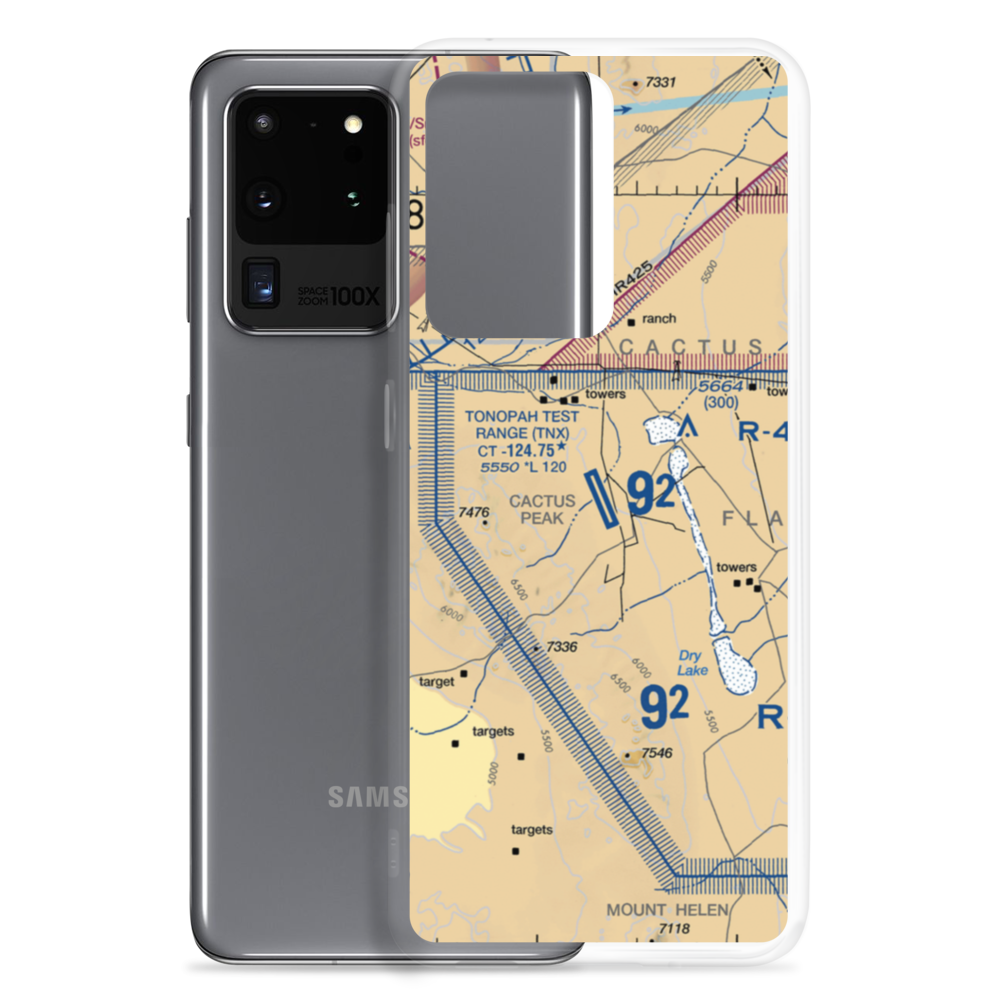 Tonopah Test Range Airport (TNX) VFR Sectional Samsung Case Samsung Galaxy S20 Ultra model shown