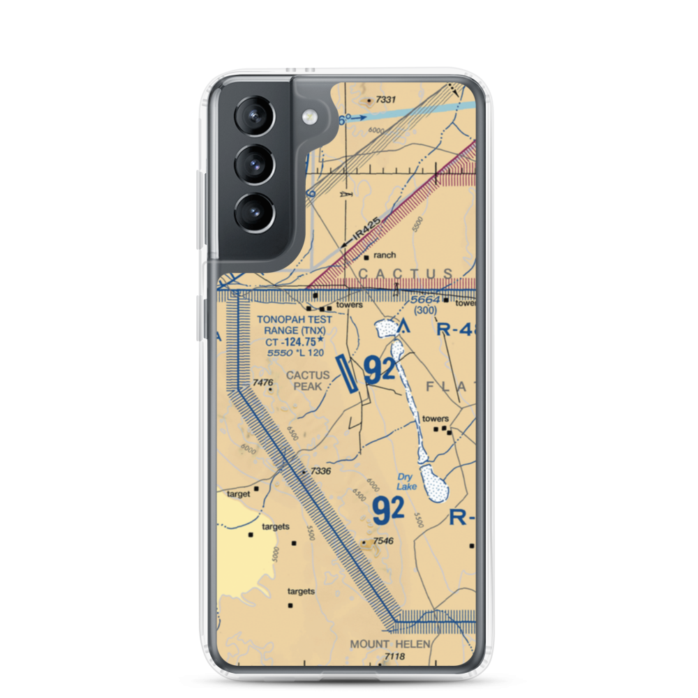 Tonopah Test Range Airport (TNX) VFR Sectional Samsung Case Samsung Galaxy S21 model shown