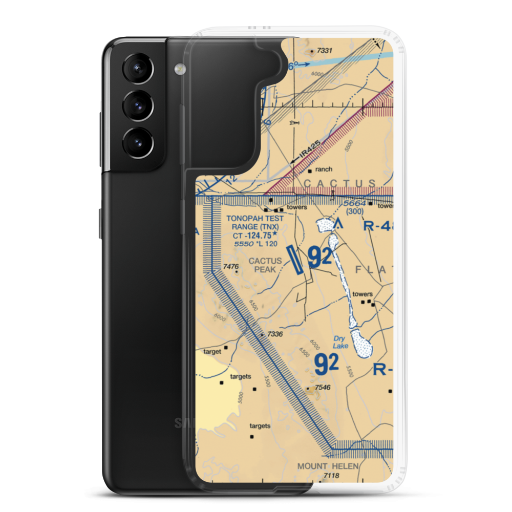 Tonopah Test Range Airport (TNX) VFR Sectional Samsung Case Samsung Galaxy S21 Plus model shown
