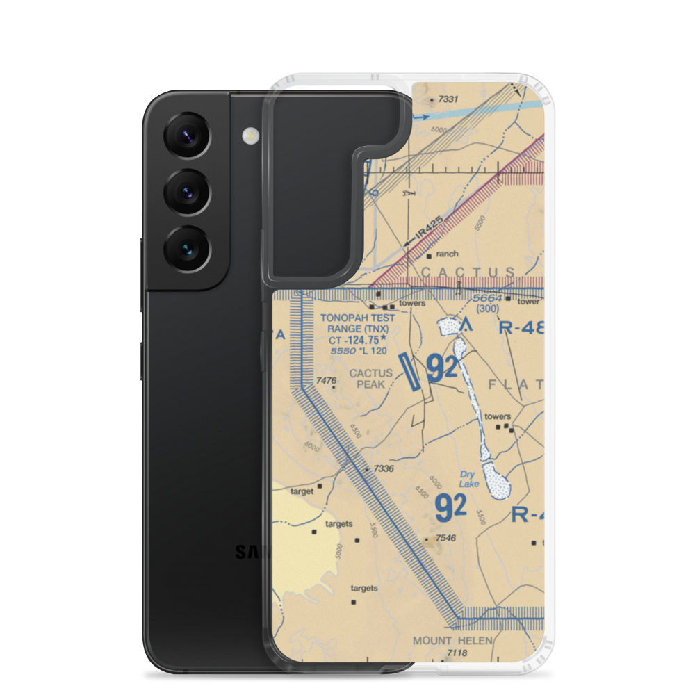 Tonopah Test Range Airport (TNX) VFR Sectional Samsung Case Samsung Galaxy S22 model shown