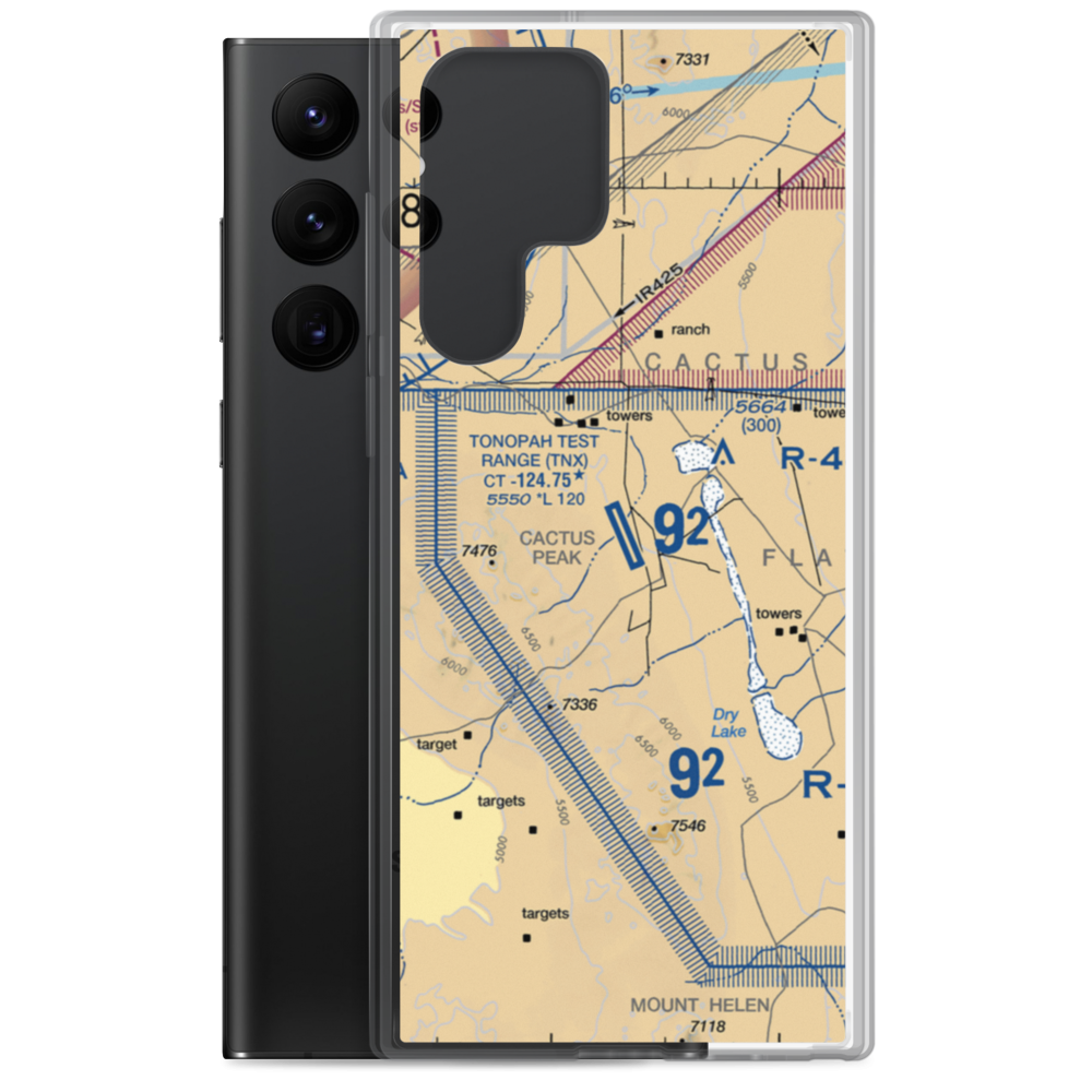 Tonopah Test Range Airport (TNX) VFR Sectional Samsung Case Samsung Galaxy S22 Ultra model shown