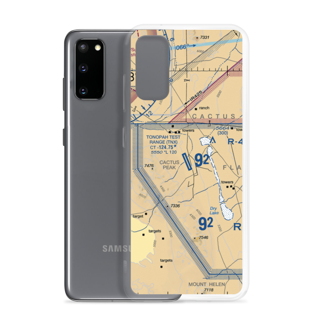 Tonopah Test Range Airport (TNX) VFR Sectional Samsung Case Samsung Galaxy S20 model shown