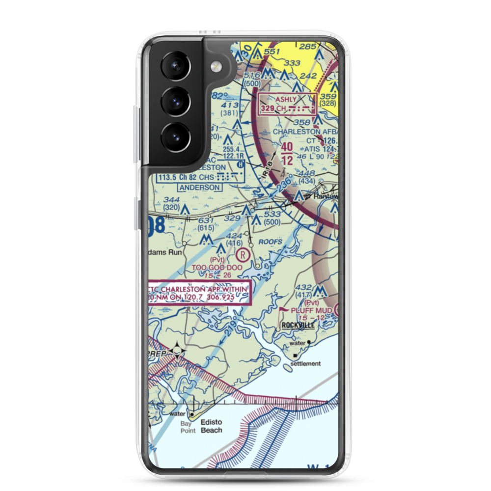 Too Goo Doo Farms Airport (SC51) VFR Sectional Samsung Case Samsung Galaxy S21 Plus model shown