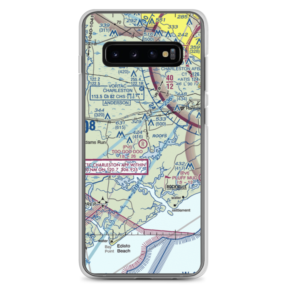 Too Goo Doo Farms Airport (SC51) VFR Sectional Samsung Case Samsung Galaxy S10+ model shown