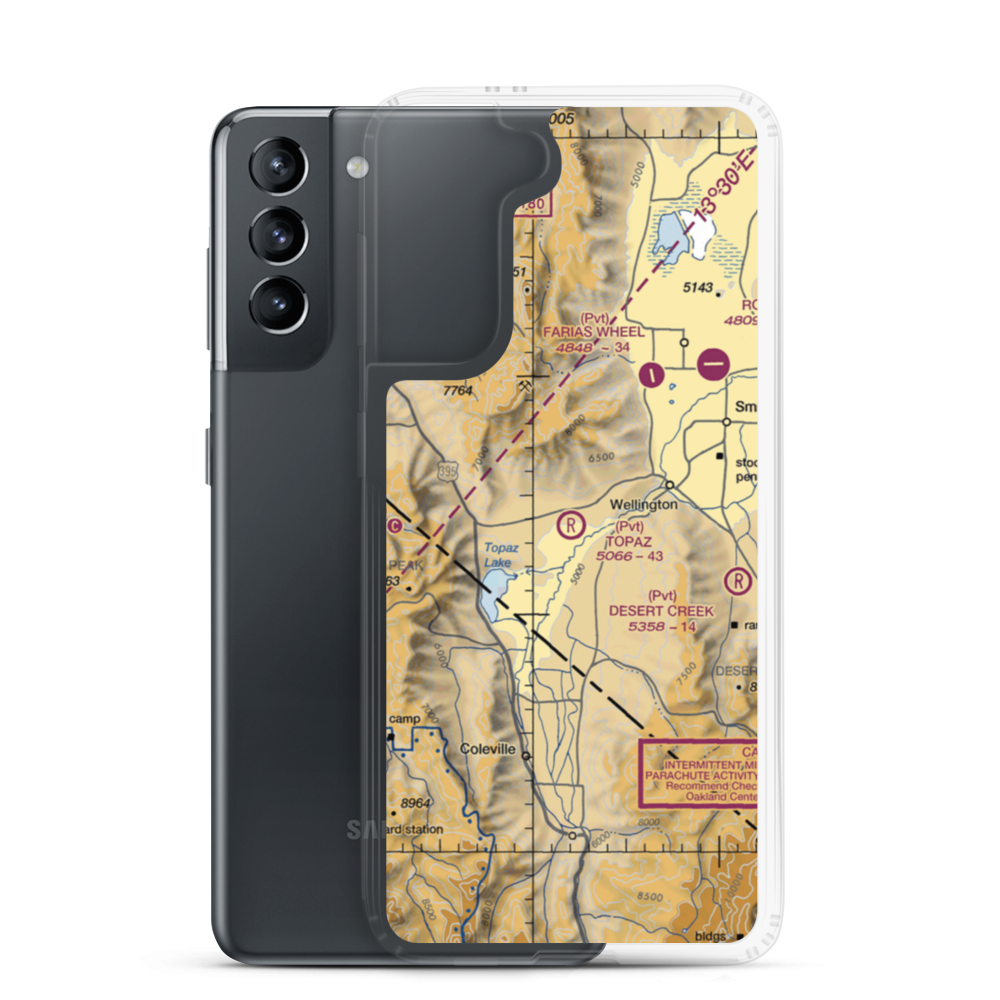 Topaz Ranch Airport (43NV) VFR Sectional Samsung Case Samsung Galaxy S21 model shown