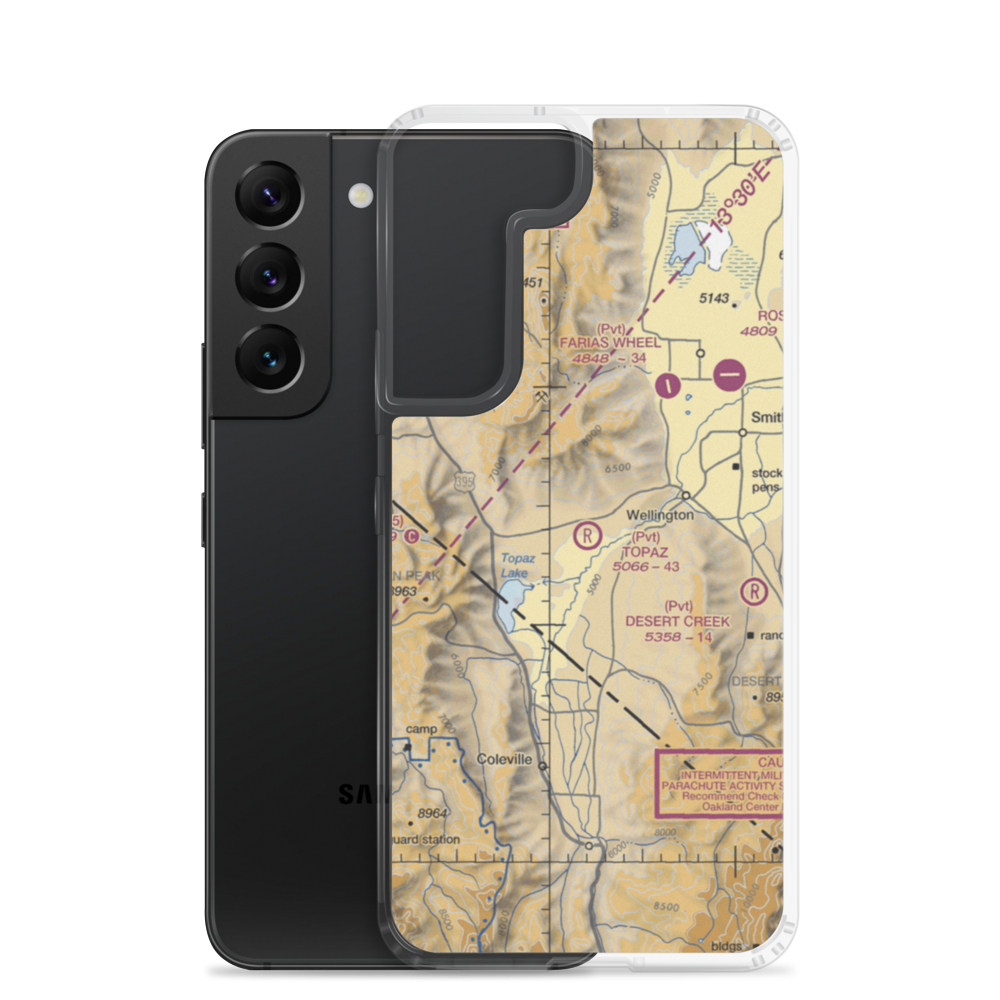 Topaz Ranch Airport (43NV) VFR Sectional Samsung Case Samsung Galaxy S22 model shown