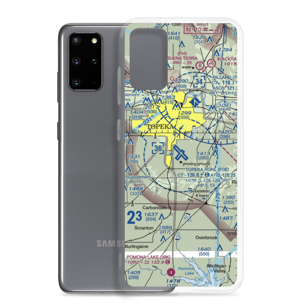 Topeka Regional Airport - Forbes Field (FOE) VFR Sectional Samsung Case Samsung Galaxy S20 Plus model shown