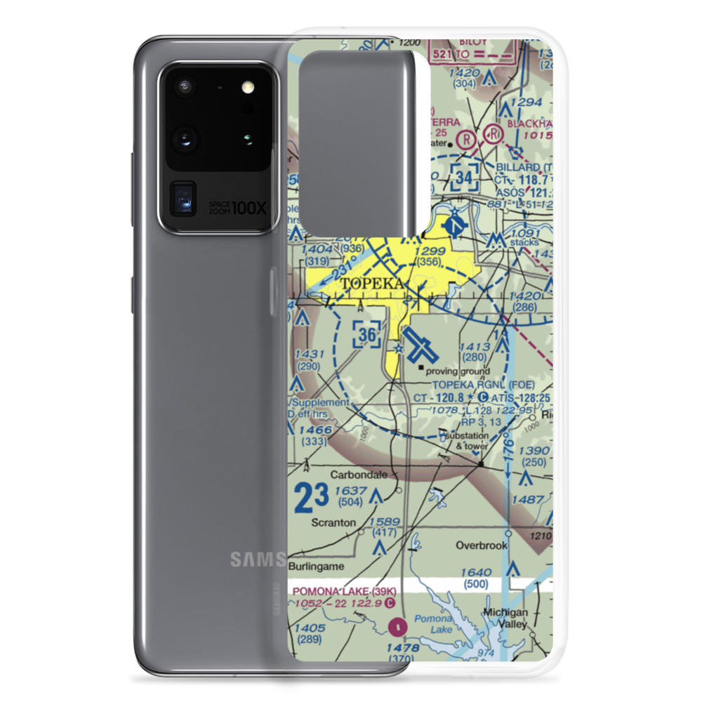 Topeka Regional Airport - Forbes Field (FOE) VFR Sectional Samsung Case Samsung Galaxy S20 Ultra model shown