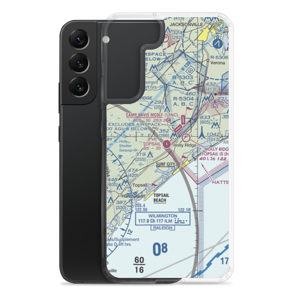 Topsail Airpark (01NC) VFR Sectional Samsung Case Samsung Galaxy S22 Plus model shown
