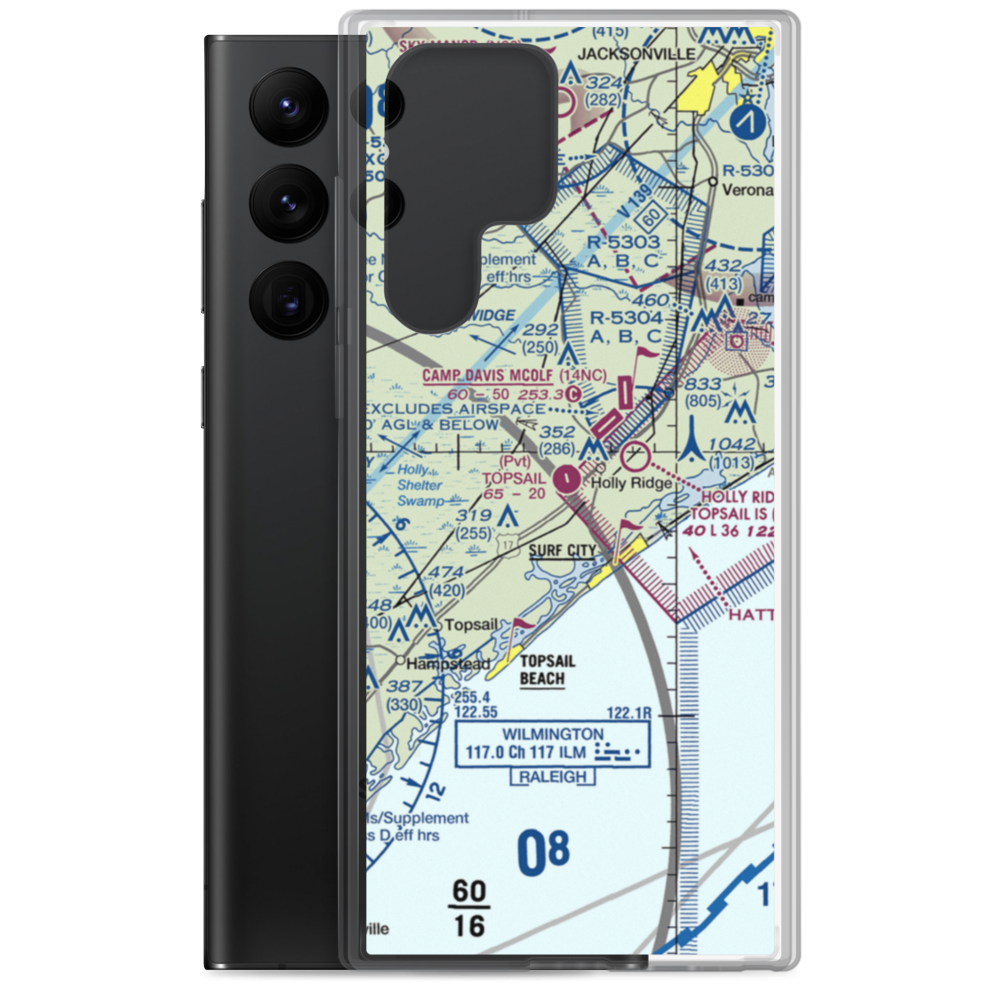 Topsail Airpark (01NC) VFR Sectional Samsung Case Samsung Galaxy S22 Ultra model shown