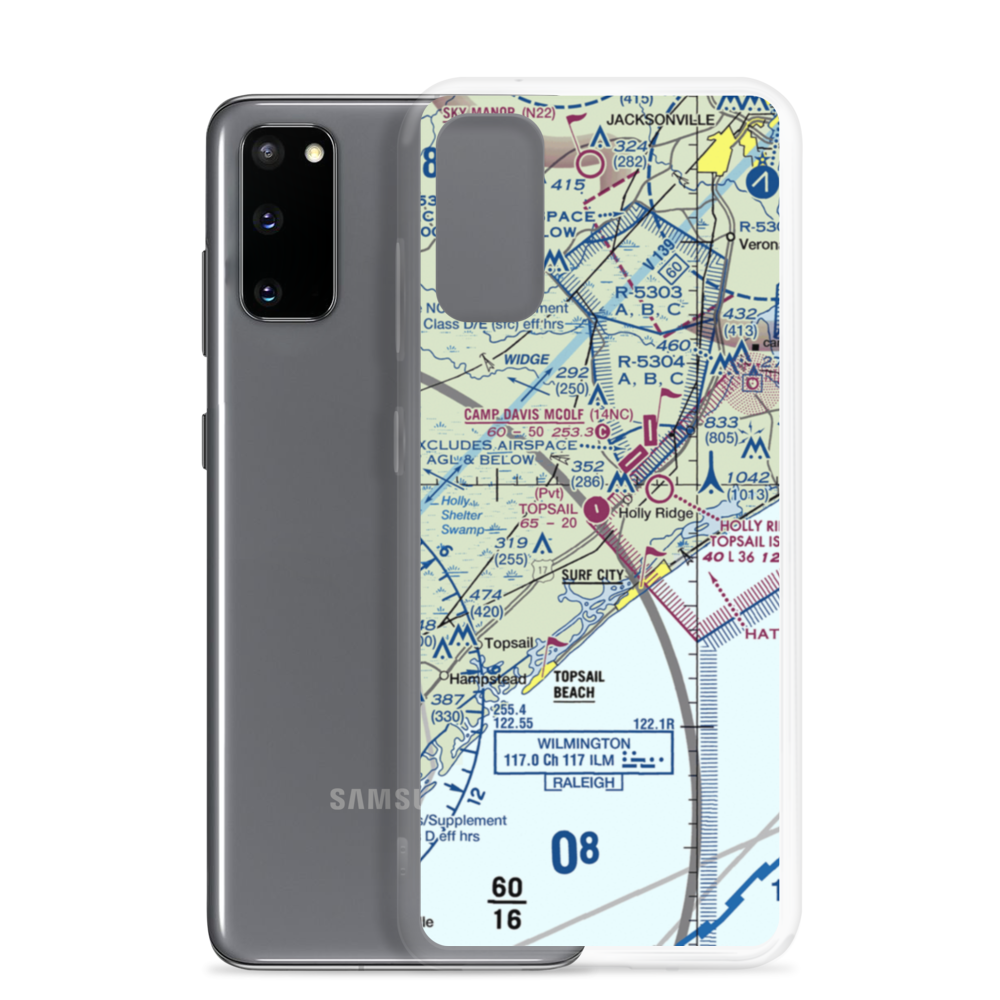 Topsail Airpark (01NC) VFR Sectional Samsung Case Samsung Galaxy S20 model shown