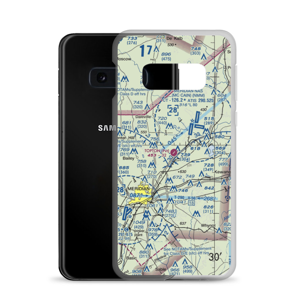 Topton Air Estates Airport (0MS0) VFR Sectional Samsung Case Samsung Galaxy S10e model shown
