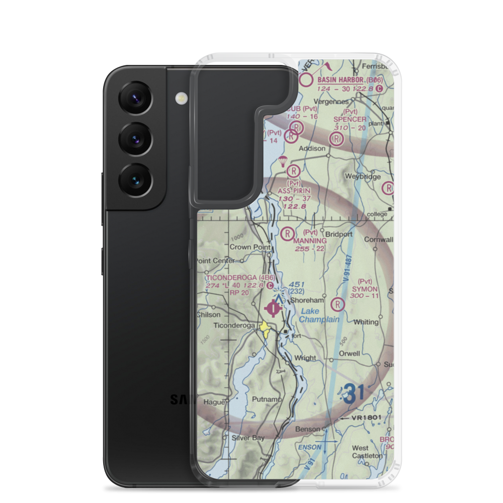 Torrey Airport (VT24) VFR Sectional Samsung Case Samsung Galaxy S22 model shown