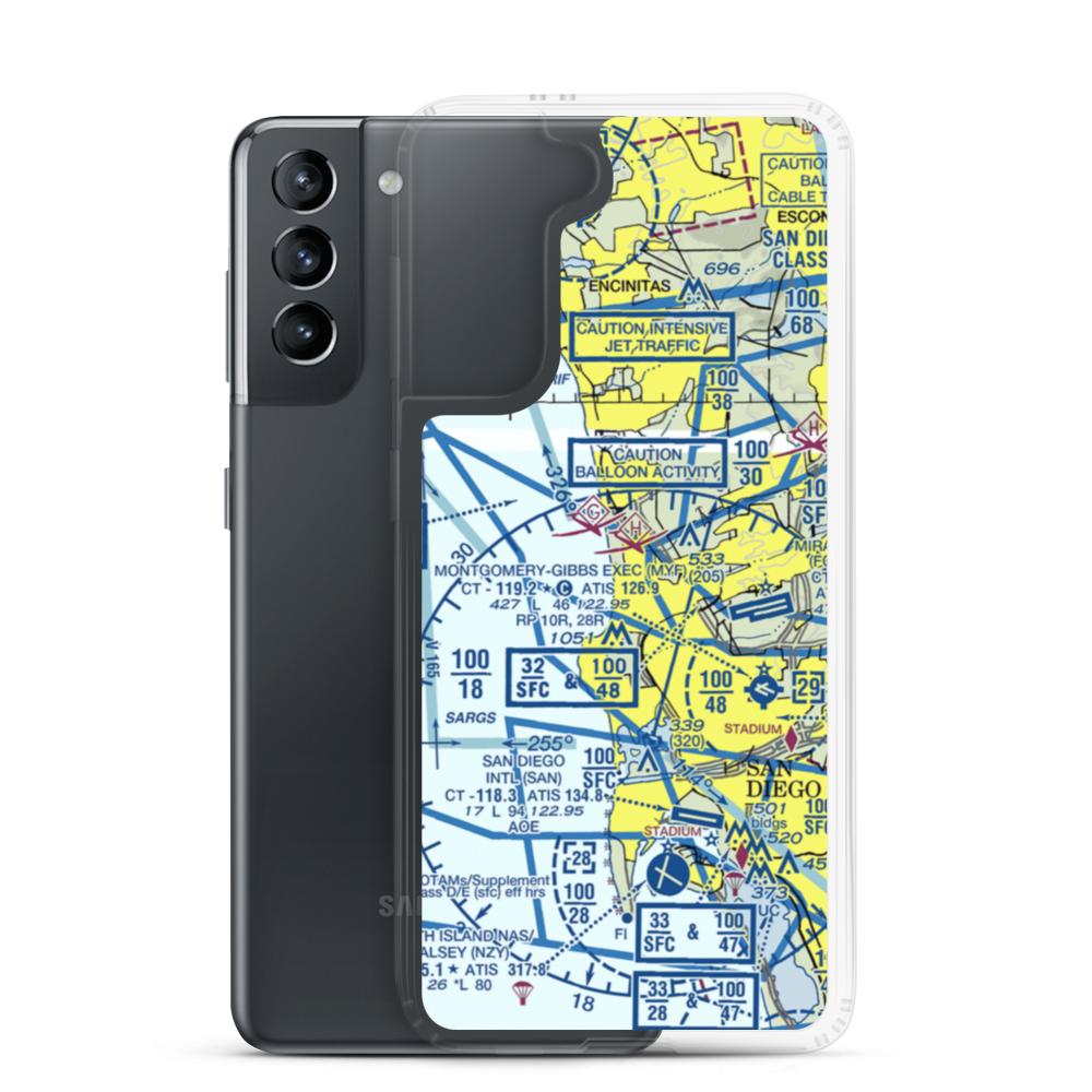 Torrey Pines Gliderport (CA84) VFR Sectional Samsung Case Samsung Galaxy S21 model shown