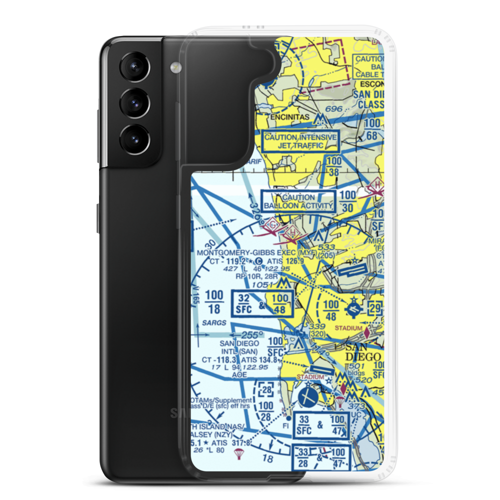 Torrey Pines Gliderport (CA84) VFR Sectional Samsung Case Samsung Galaxy S21 Plus model shown