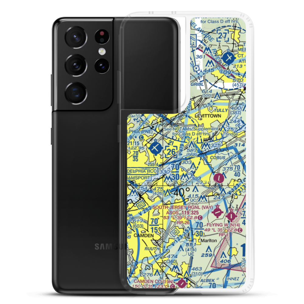 Total Rf Heliport (00A) VFR Sectional Samsung Case Samsung Galaxy S21 Ultra model shown