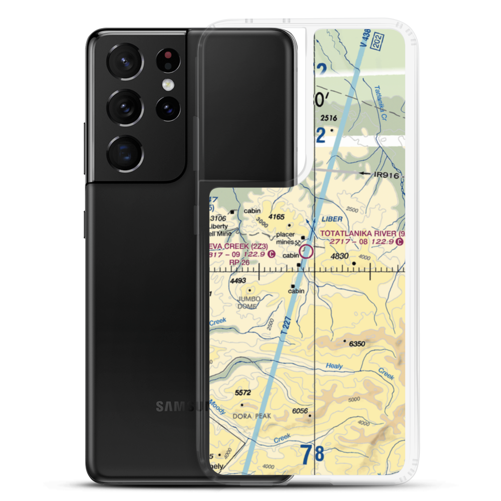Totatlanika River Airport (9AK) VFR Sectional Samsung Case Samsung Galaxy S21 Ultra model shown