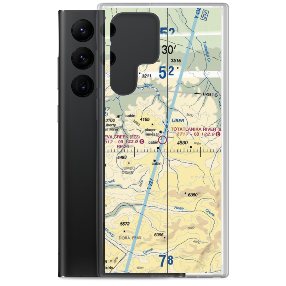 Totatlanika River Airport (9AK) VFR Sectional Samsung Case Samsung Galaxy S22 Ultra model shown