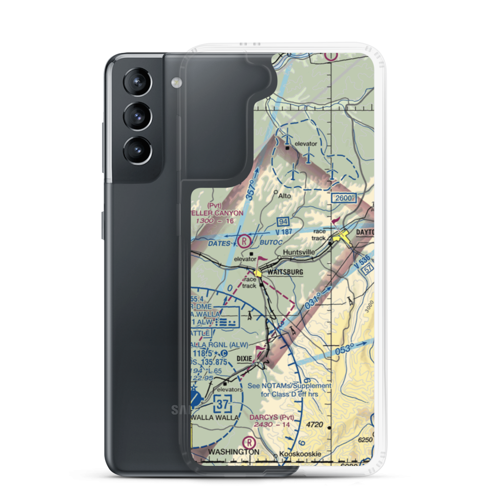 Touchet Valley Airport (2WA9) VFR Sectional Samsung Case Samsung Galaxy S21 model shown