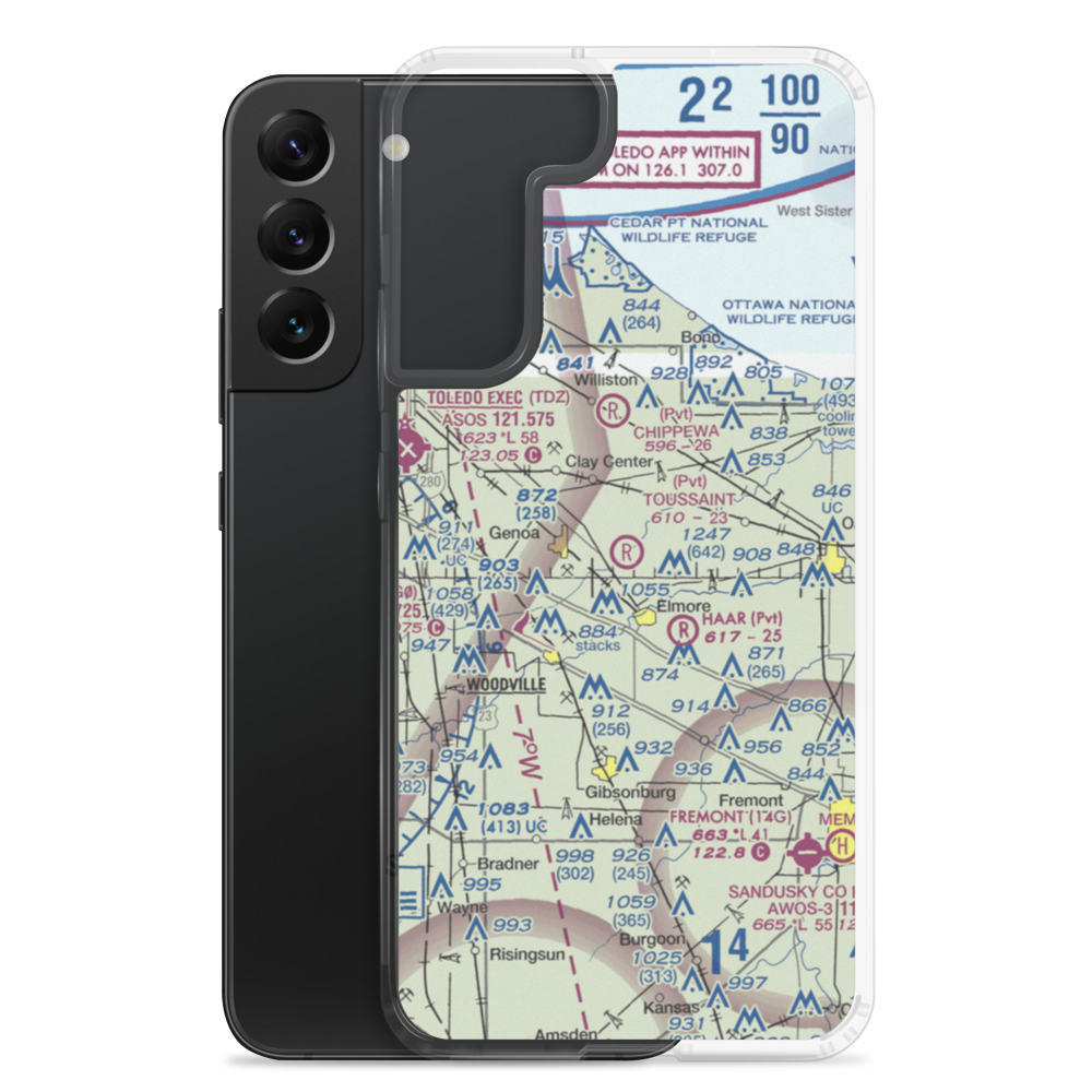 Toussaint Airpark (9OH2) VFR Sectional Samsung Case Samsung Galaxy S22 Plus model shown