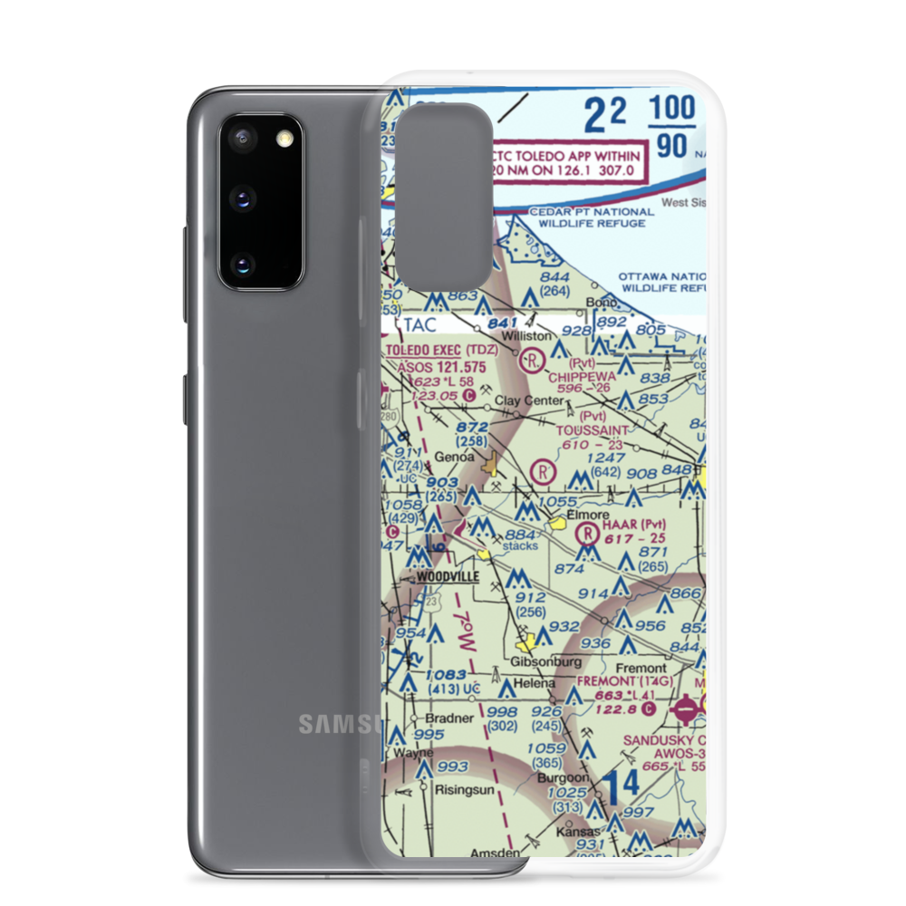 Toussaint Airpark (9OH2) VFR Sectional Samsung Case Samsung Galaxy S20 model shown