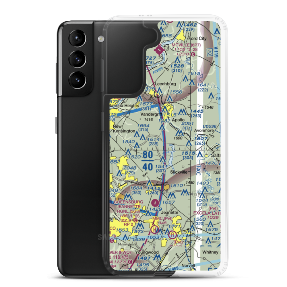 Tower Airfield (6PA1) VFR Sectional Samsung Case Samsung Galaxy S21 Plus model shown