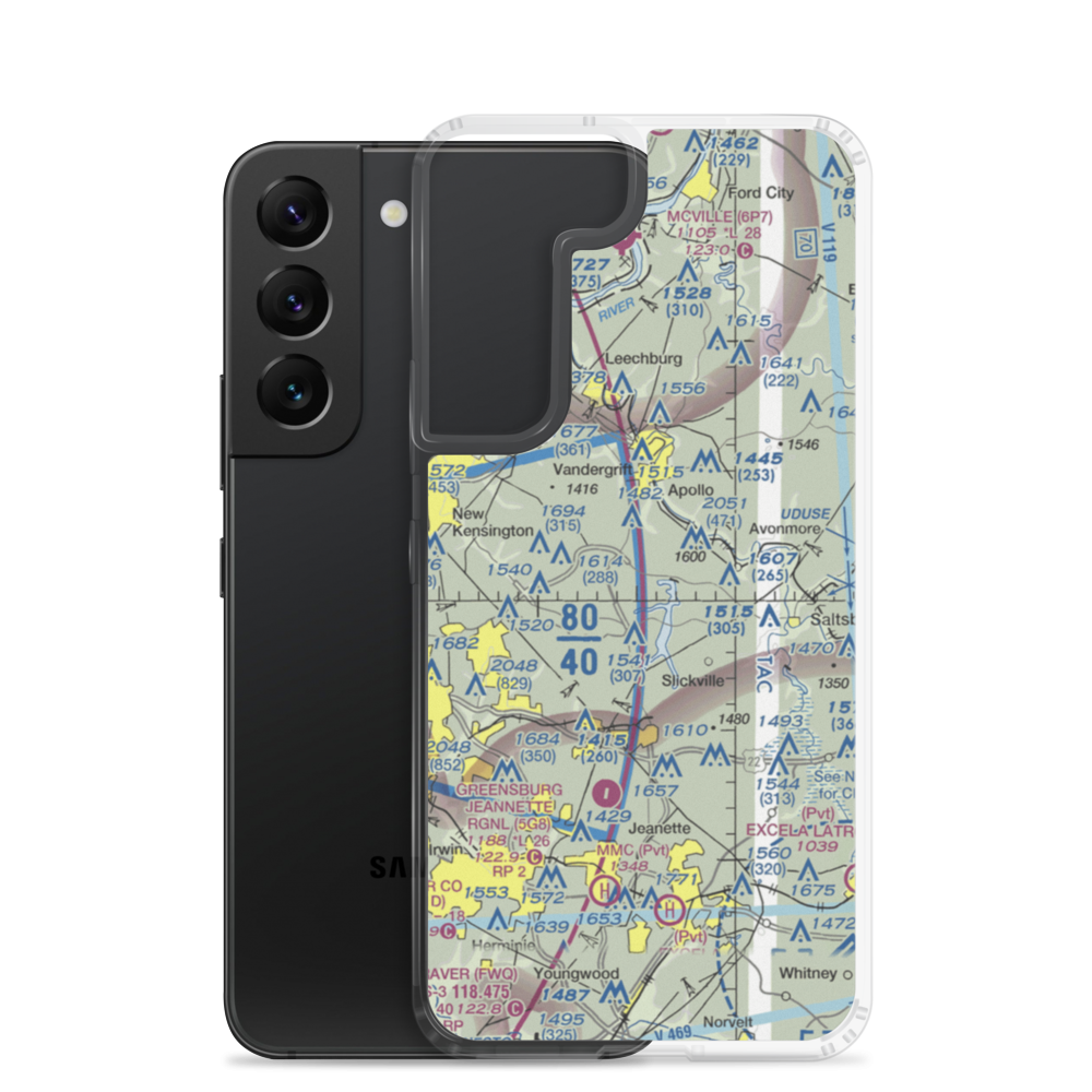 Tower Airfield (6PA1) VFR Sectional Samsung Case Samsung Galaxy S22 model shown