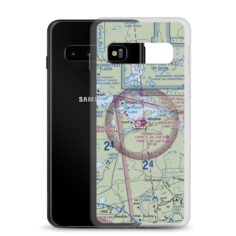 Tower Municipal Airport (12D) VFR Sectional Samsung Case Samsung Galaxy S10 model shown
