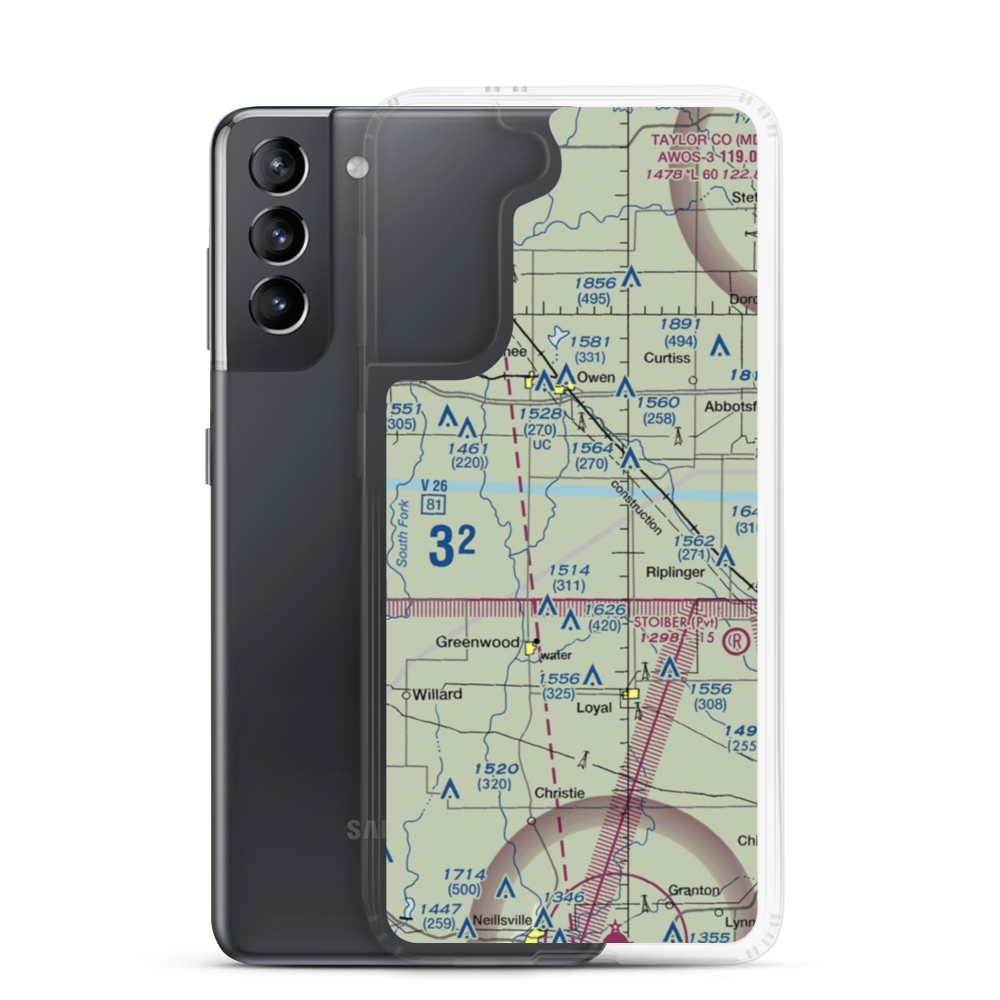 Town Line Airport (WI79) VFR Sectional Samsung Case Samsung Galaxy S21 model shown
