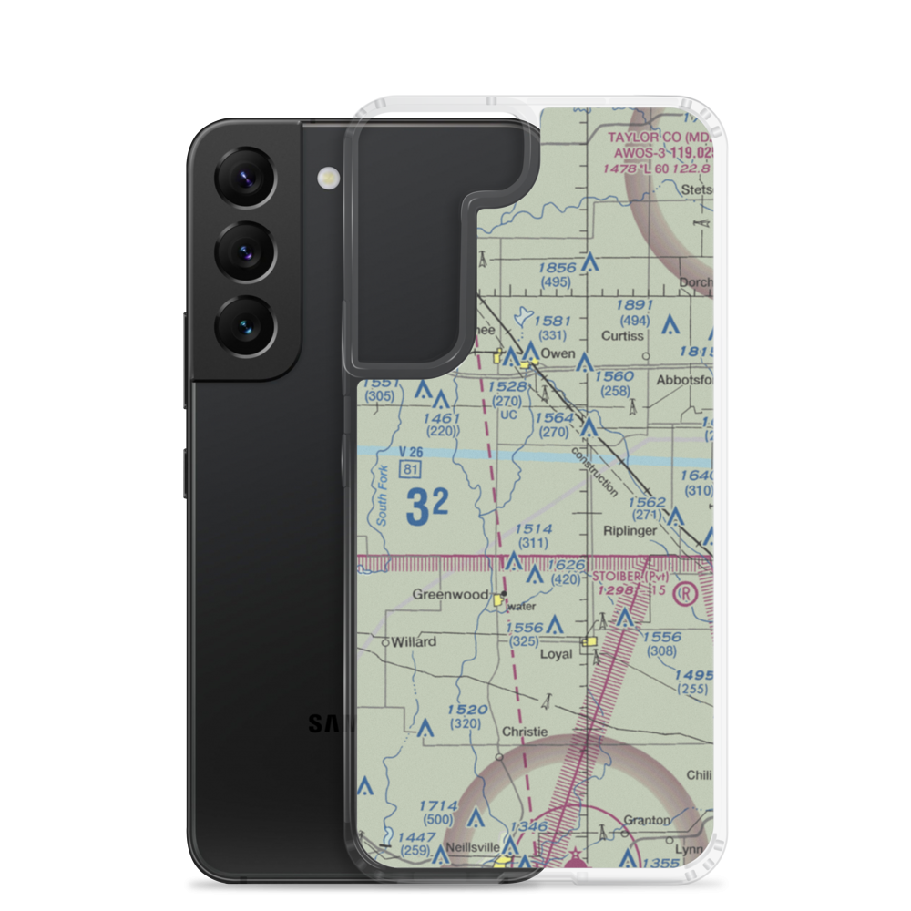 Town Line Airport (WI79) VFR Sectional Samsung Case Samsung Galaxy S22 model shown