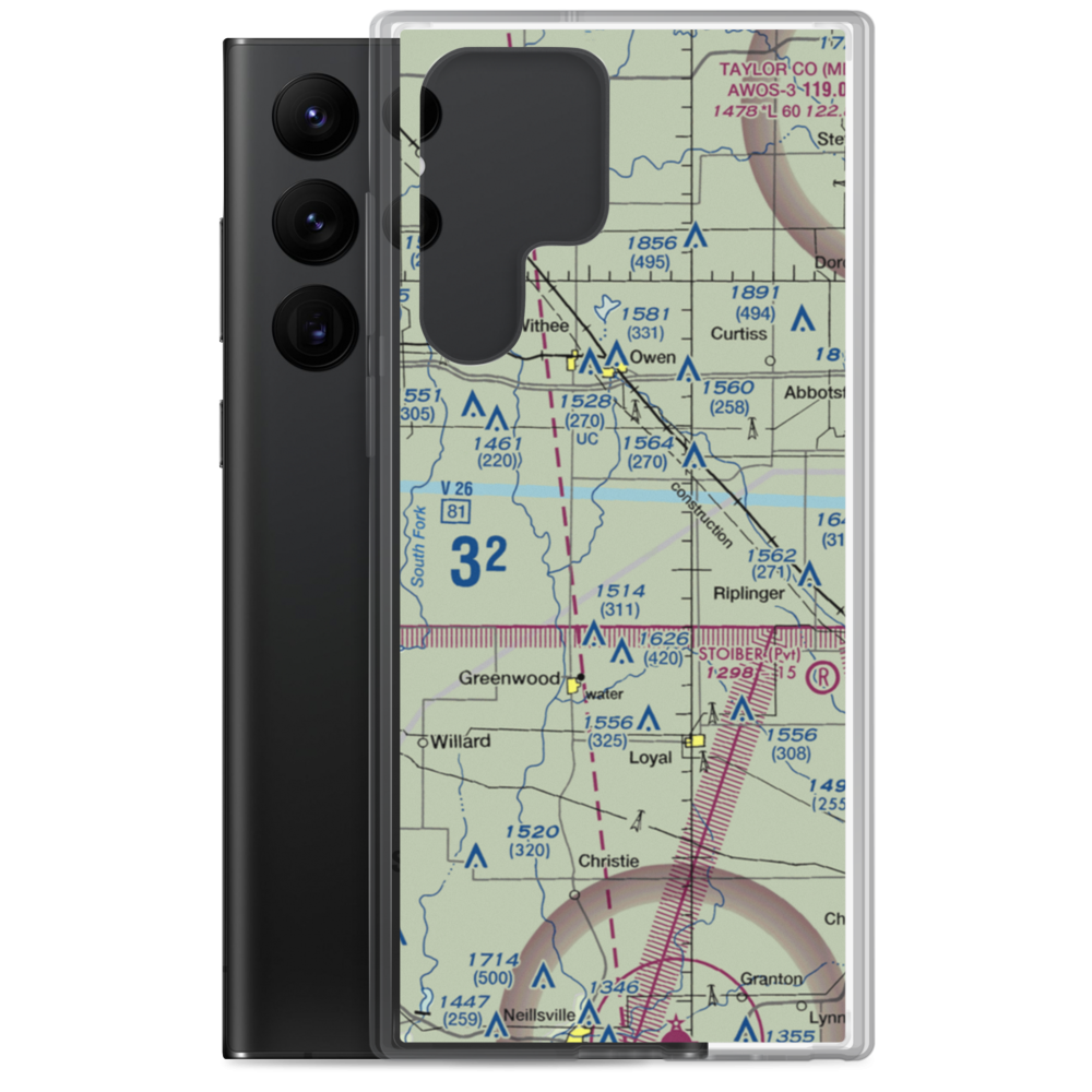 Town Line Airport (WI79) VFR Sectional Samsung Case Samsung Galaxy S22 Ultra model shown