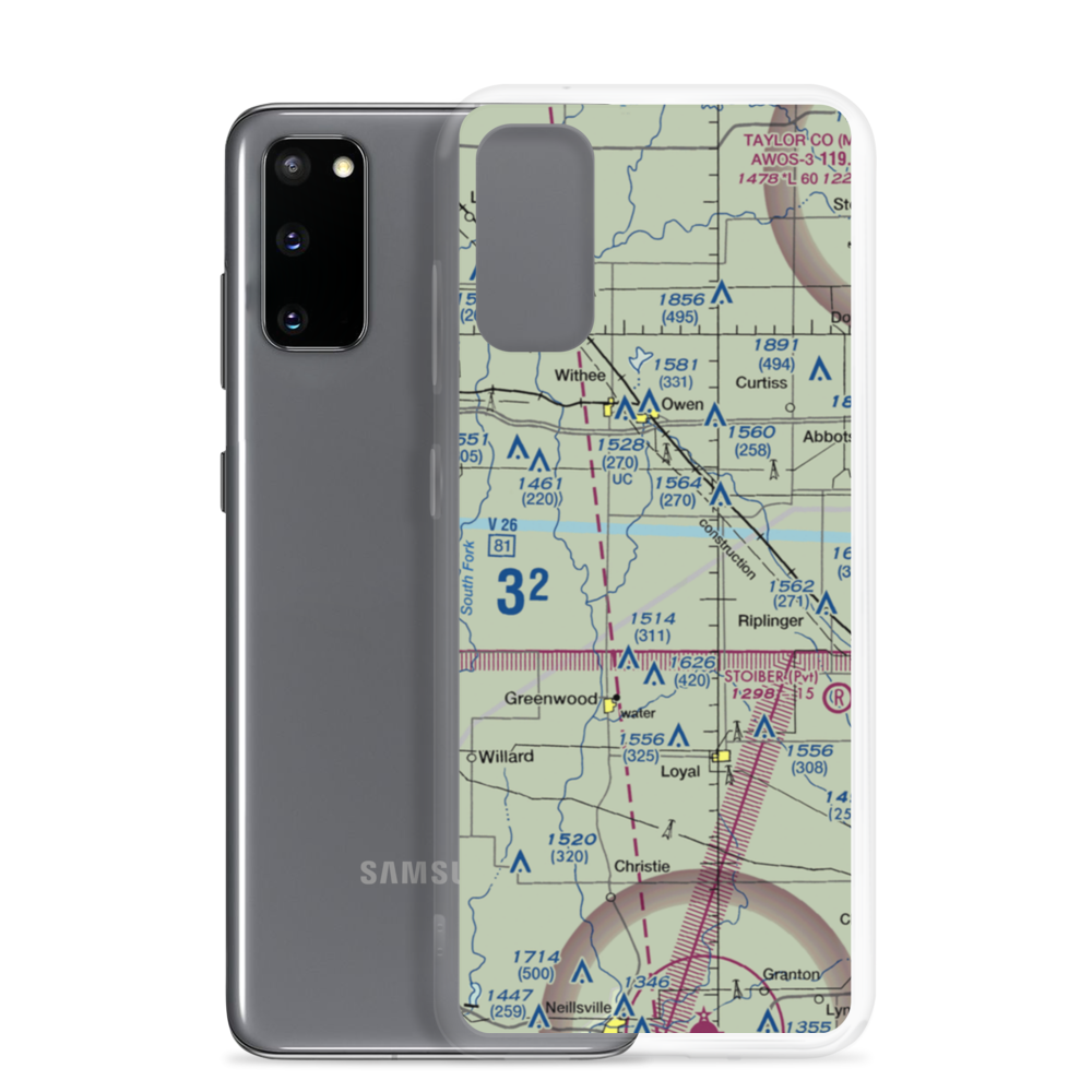 Town Line Airport (WI79) VFR Sectional Samsung Case Samsung Galaxy S20 model shown