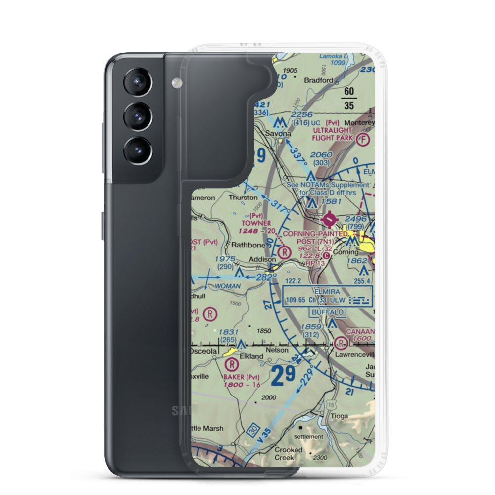 Towner Farm Airport (2NY7) VFR Sectional Samsung Case Samsung Galaxy S21 model shown