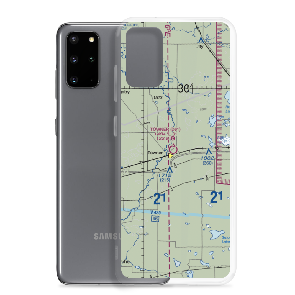 Towner Municipal Airport (D61) VFR Sectional Samsung Case Samsung Galaxy S20 Plus model shown