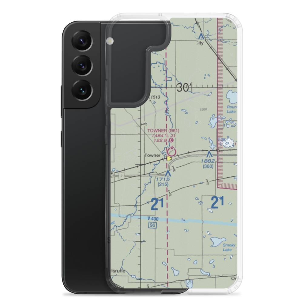 Towner Municipal Airport (D61) VFR Sectional Samsung Case Samsung Galaxy S22 Plus model shown