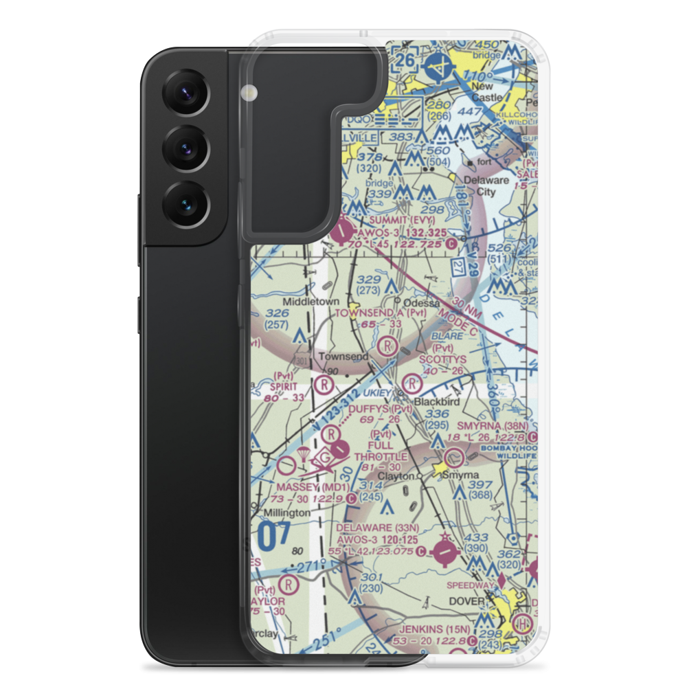 Townsend A Airport (DE34) VFR Sectional Samsung Case Samsung Galaxy S22 Plus model shown