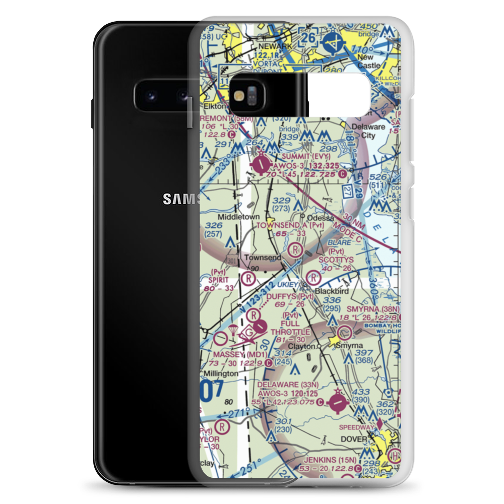 Townsend A Airport (DE34) VFR Sectional Samsung Case Samsung Galaxy S10+ model shown
