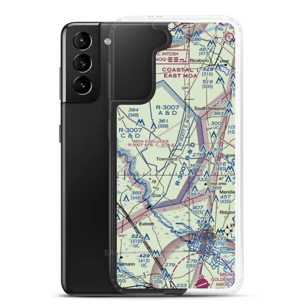 Townsend Air Strip (GA45) VFR Sectional Samsung Case Samsung Galaxy S21 Plus model shown