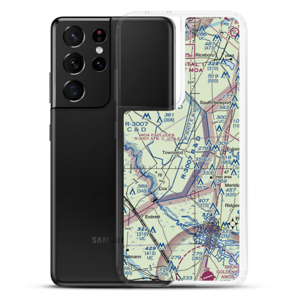 Townsend Air Strip (GA45) VFR Sectional Samsung Case Samsung Galaxy S21 Ultra model shown