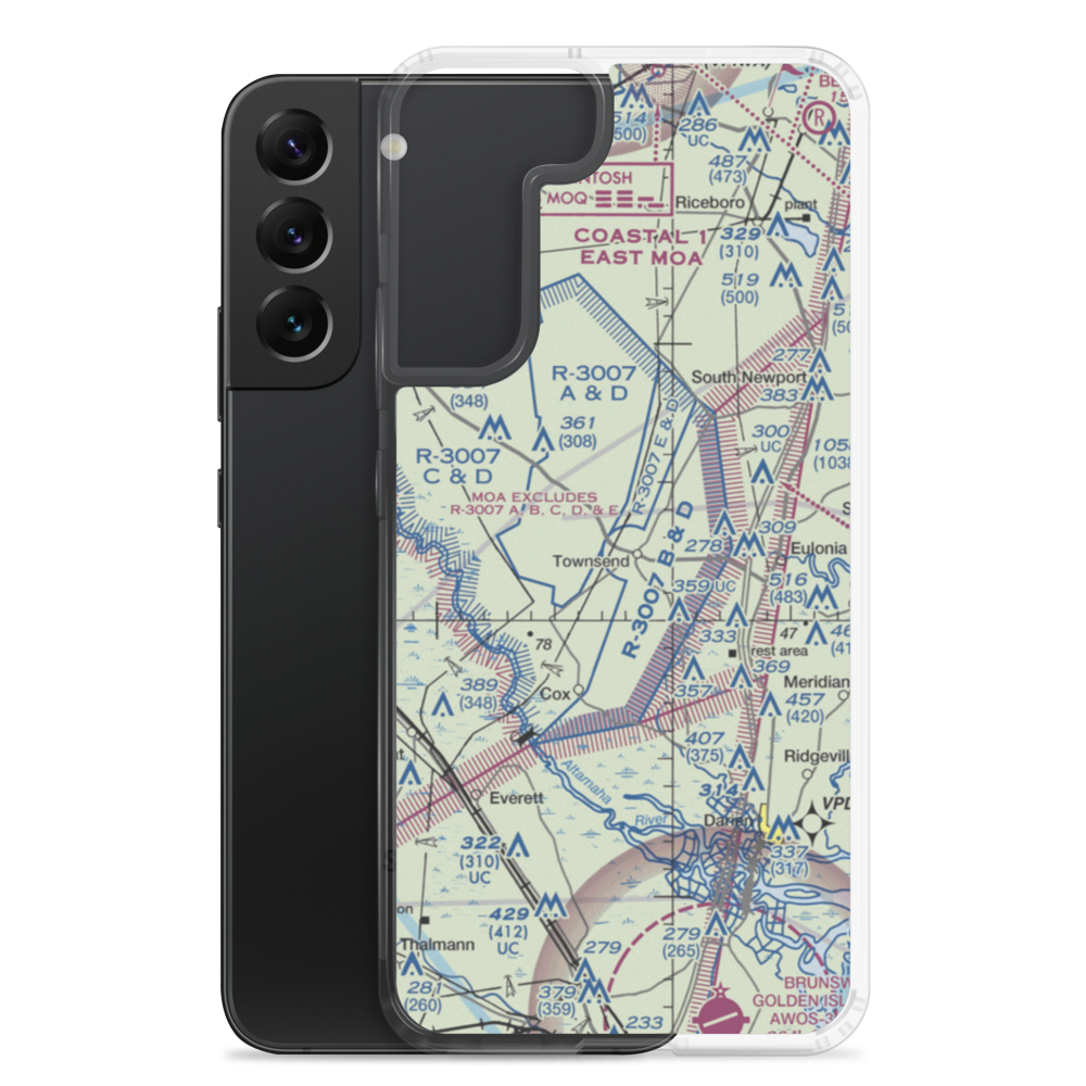 Townsend Air Strip (GA45) VFR Sectional Samsung Case Samsung Galaxy S22 Plus model shown