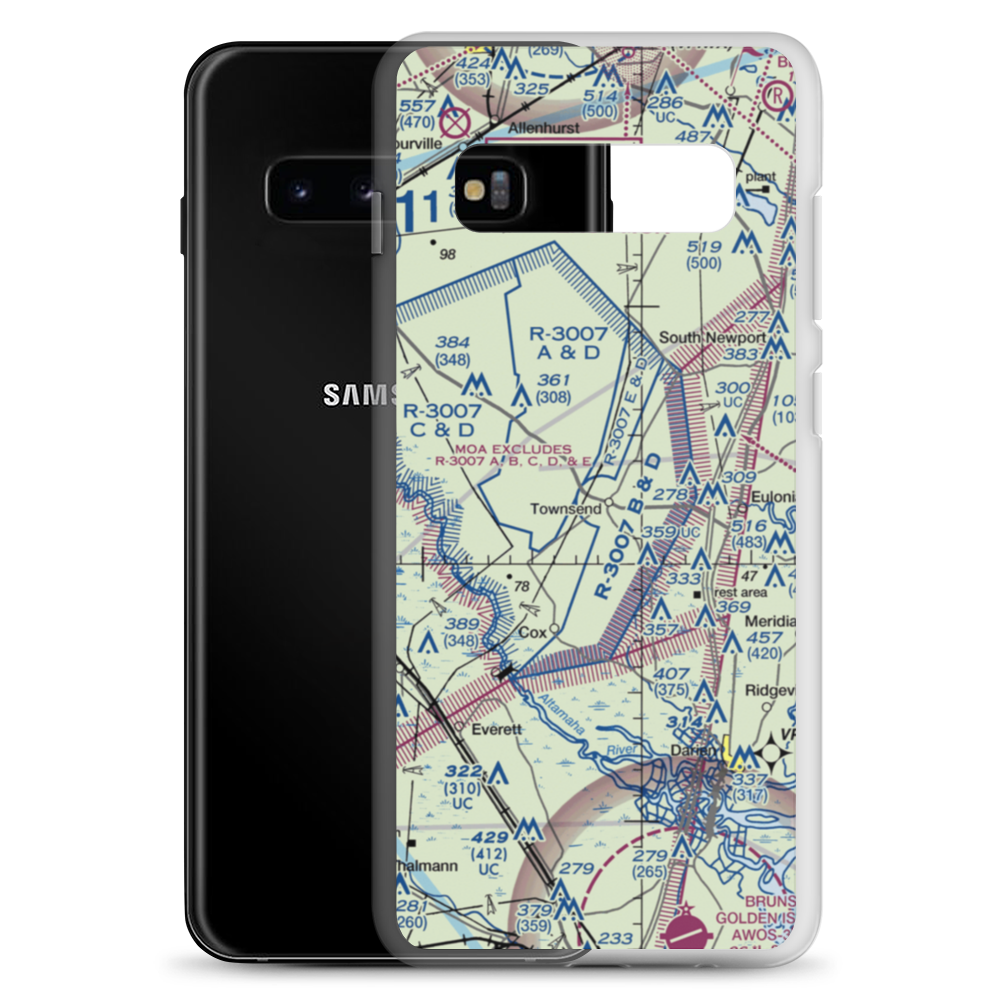 Townsend Air Strip (GA45) VFR Sectional Samsung Case Samsung Galaxy S10+ model shown