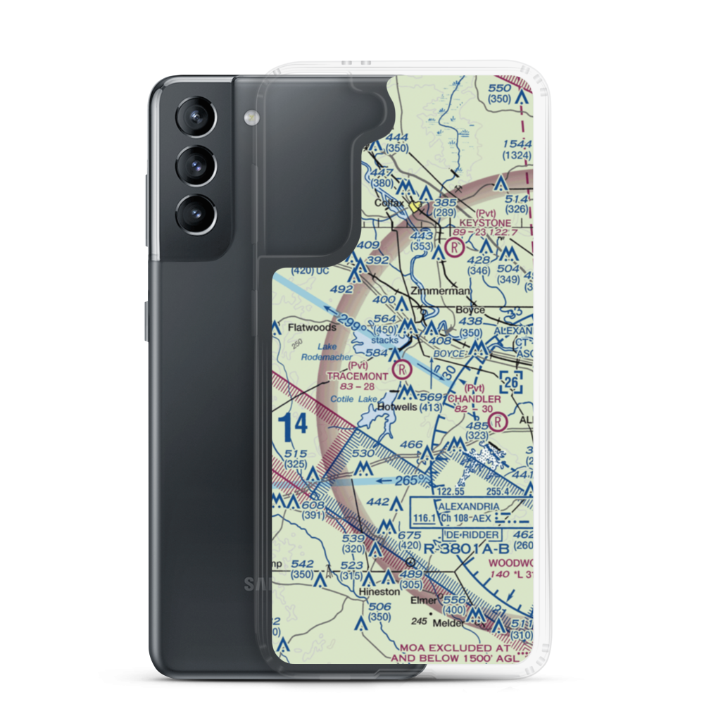 Tracemont Field (LA10) VFR Sectional Samsung Case Samsung Galaxy S21 model shown